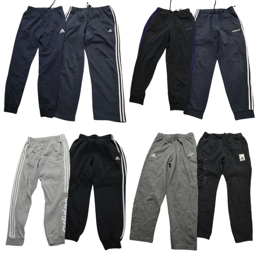 古着卸 まとめ売り アディダス adidas スウェット パンツ 8枚セット (メンズ Ｍ ) パフォーマンスロゴ サイドライン 中古 古着 NA0254