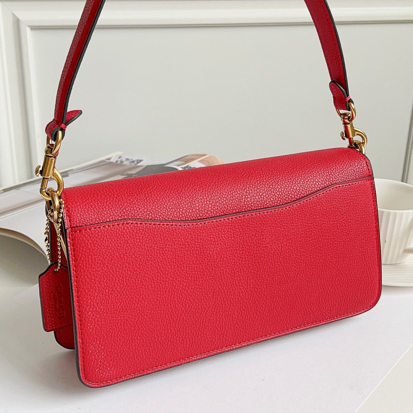 COACH（コーチ）ハンドバッグ 73995 レッド 2WAY ショルダーバッグ 