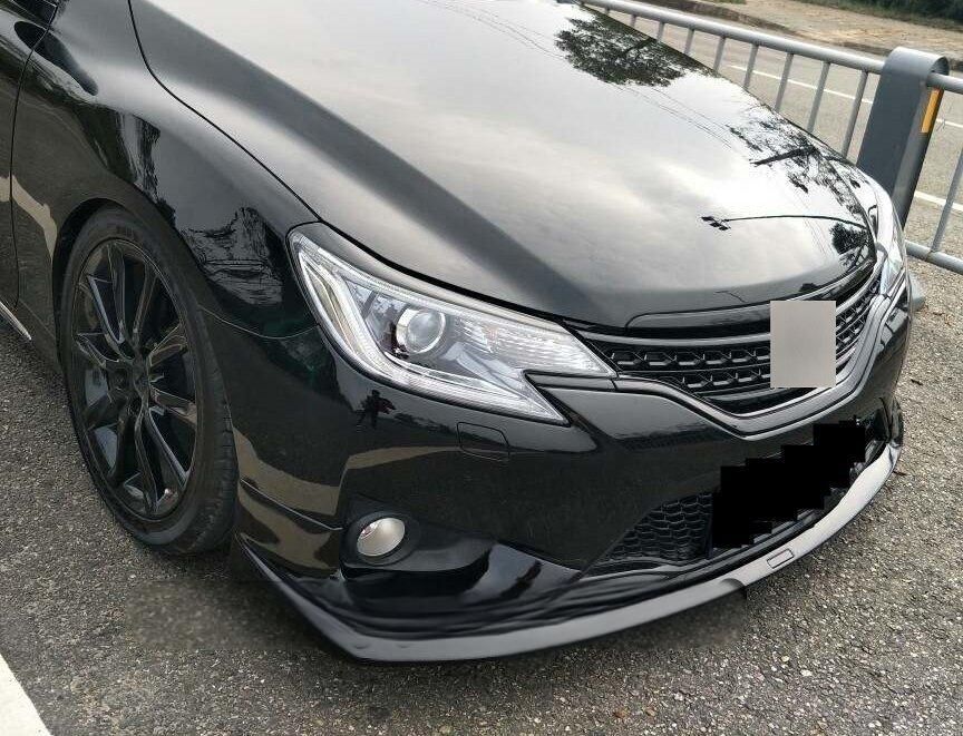 塗装済み】ブラック トヨタ 中期 マークX GRX130 フロントリップ