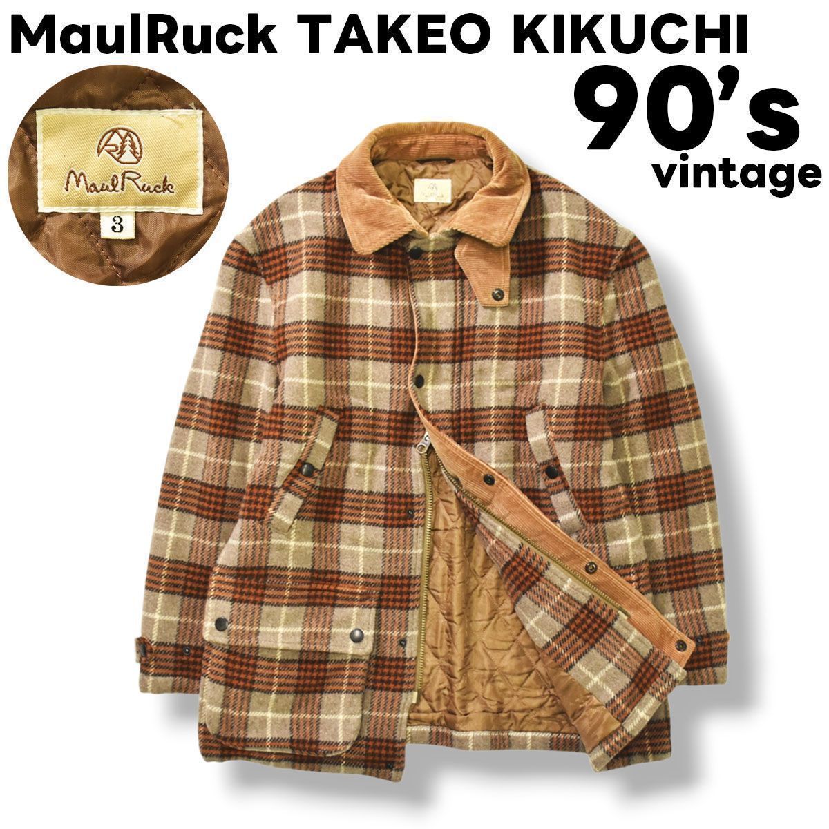 MAUL RUCK TAKEO KIKUCHI タケオキクチ ウールピーコート ウールカシミヤブレンド】ビーバー調 スタンドカラー コート