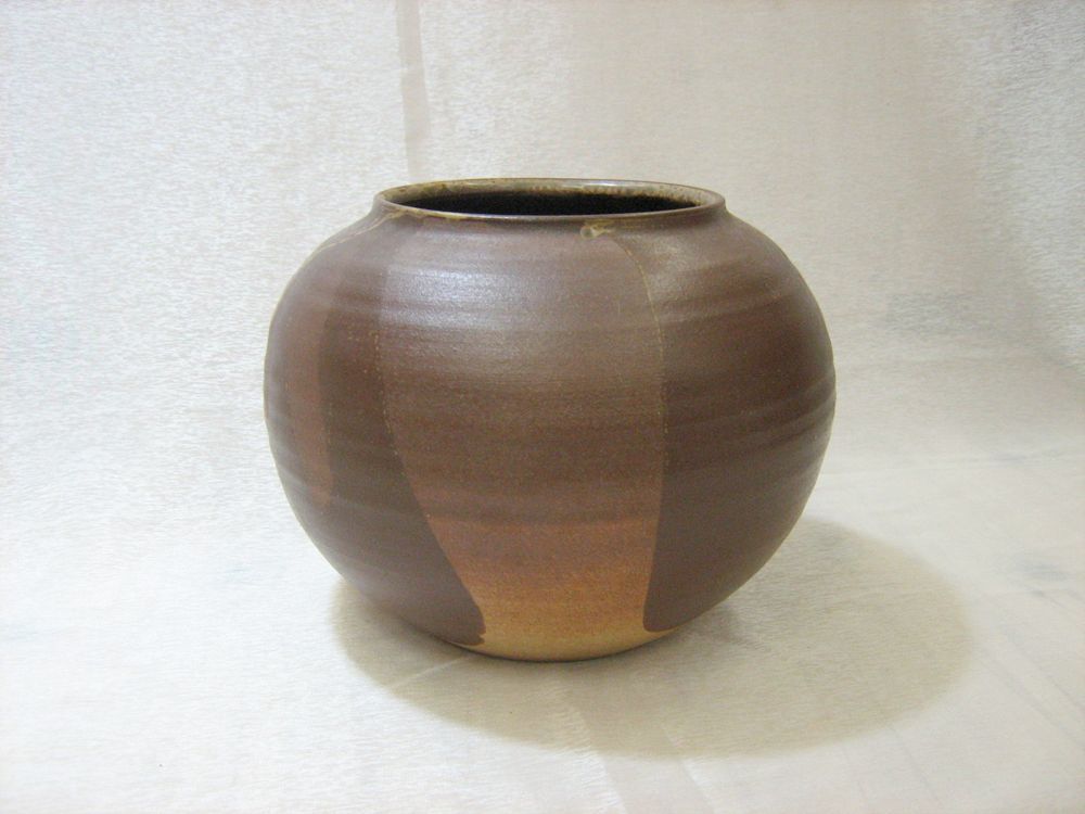 南房総 里見焼き 花瓶 寿型 石井豊 作 22/5_10