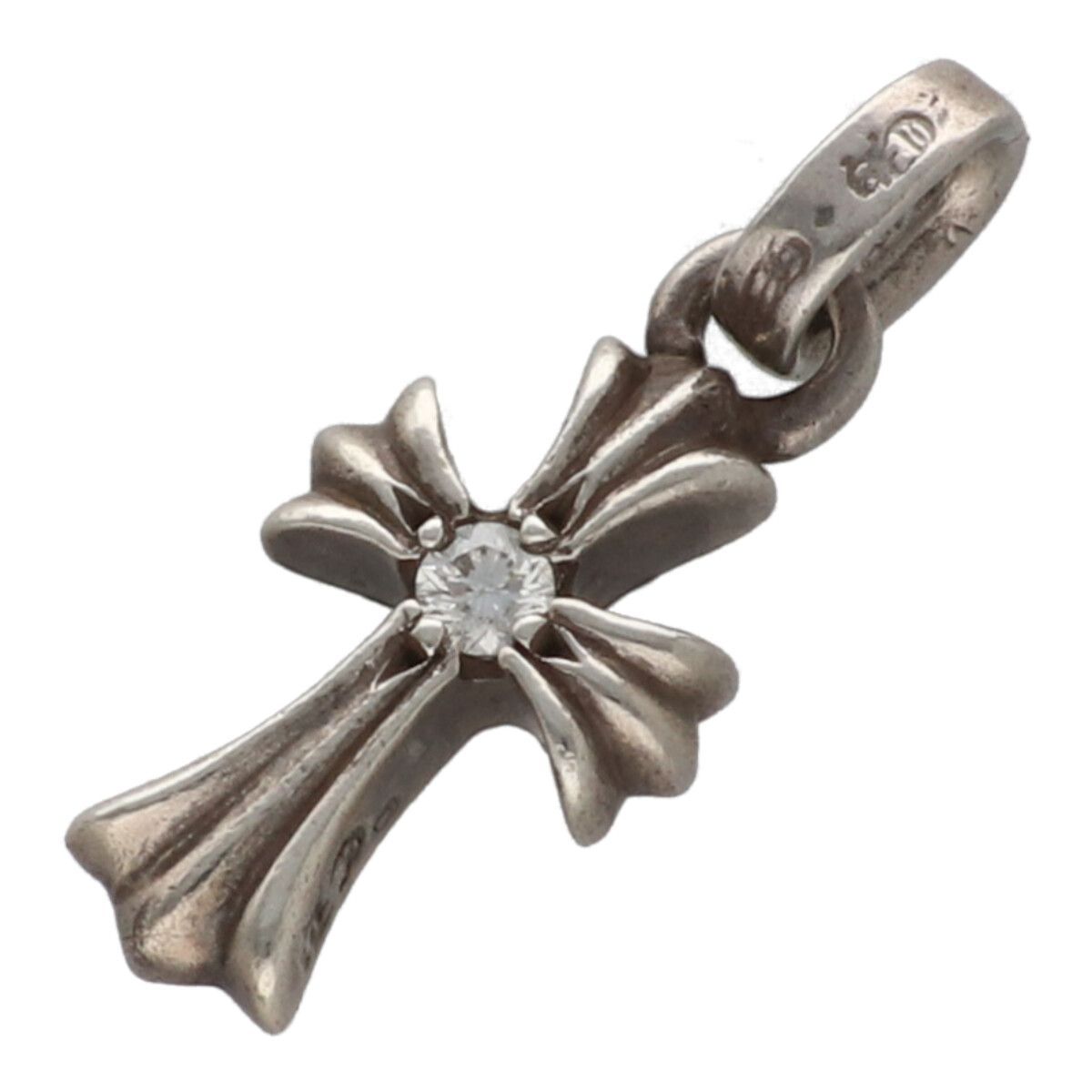 CHROME HEARTS クロムハーツ ベイビーファット クロスチャーム SV925 シルバー ダイヤモンド 両面 ネックレス ペンダント トップ 24002577 RS
