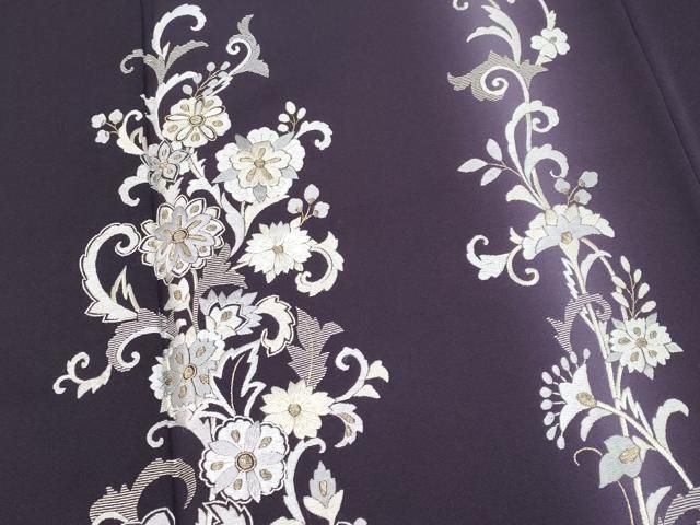 平和屋本店□極上 訪問着 総刺繍 更紗花唐草文 暈し染め 金糸