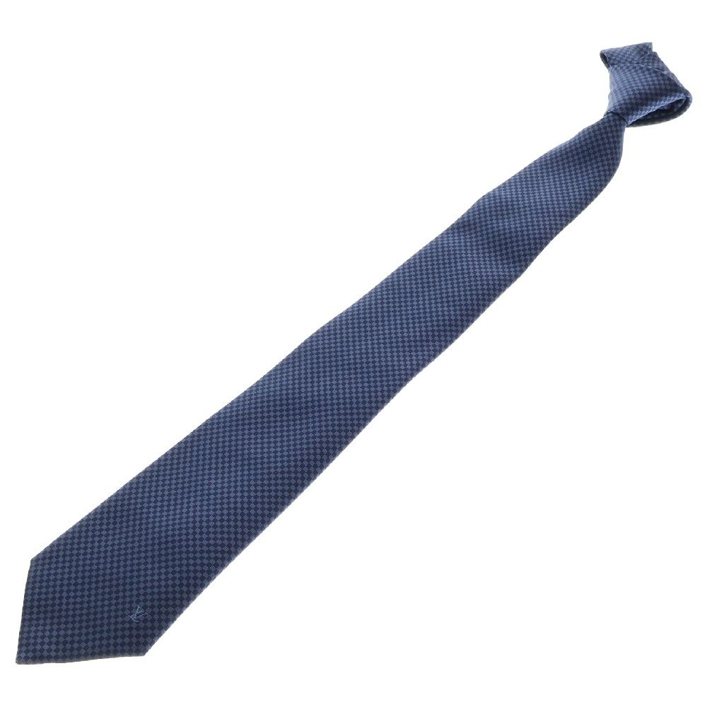 LOUIS VUITTON (ルイヴィトン) マイクロダミエ 8CM シルクネクタイ ネクタイ ネイビー M78750
