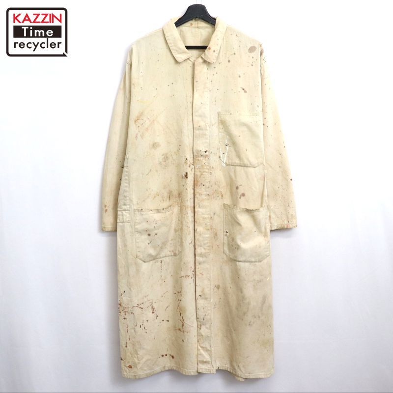40s vintage チェンジボタン ツイル ショップコート メンズ XLサイズ
