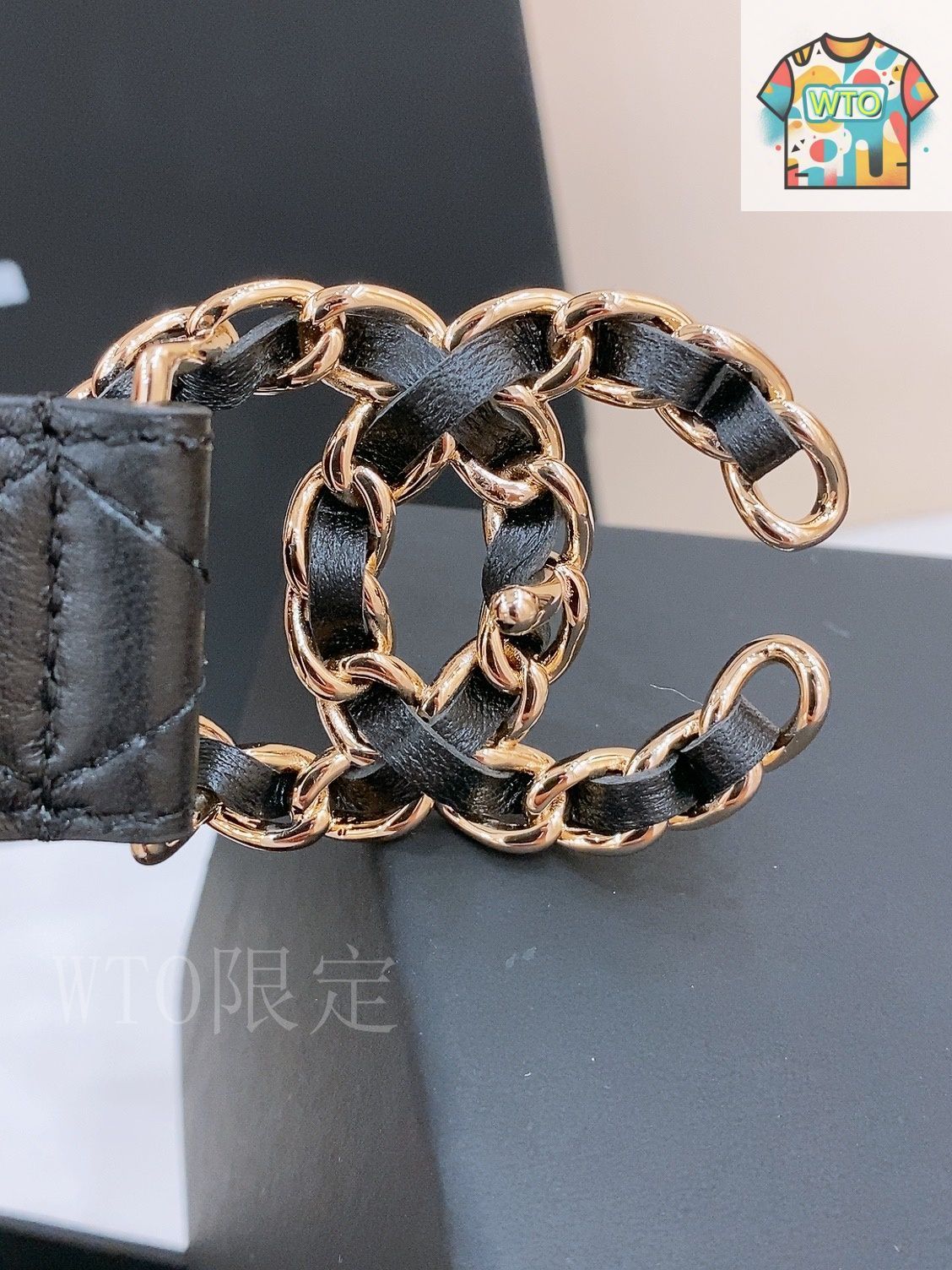 CHANEL 黒レザーベルト 金色バックル 今日特価】Chanel シャネル レザーベルト - メルカリ