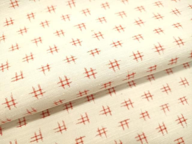 平和屋着物○山北紬 雲重ね花唐草文 反端付き 正絹 逸品 CAAU2988yc