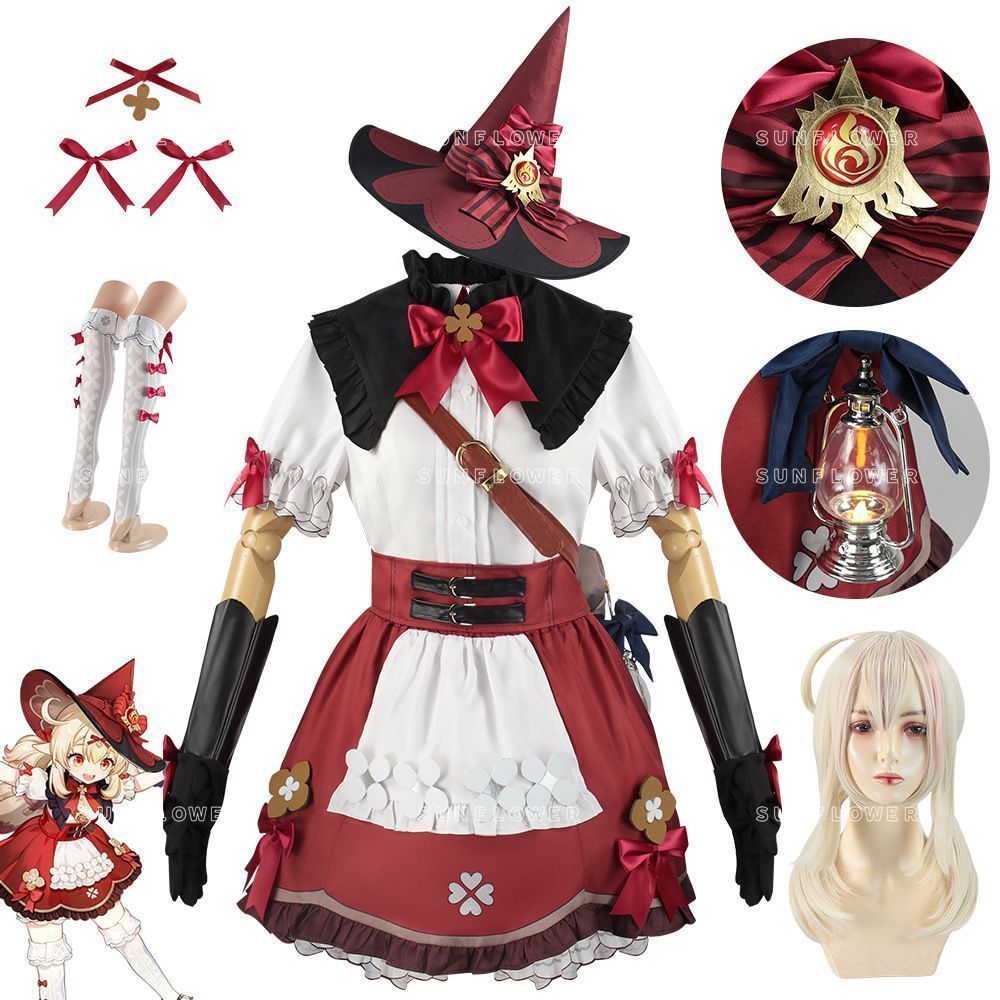 原神 可莉 クレー 星燭に揺れる爛花 コスプレ衣装 豪華版 フルセット アクセサリー リュック オープンワールドゲーム ウィッグ コスチュー