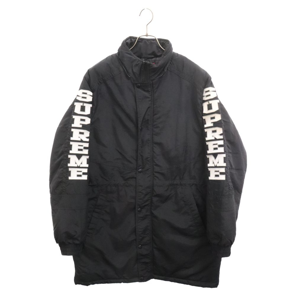 SUPREME (シュプリーム) 18AW Sleeve Logo Sideline Parka スリーブロゴ サイドライン パーカ 中綿  ジップアップ ジャケット ブラック - メルカリ