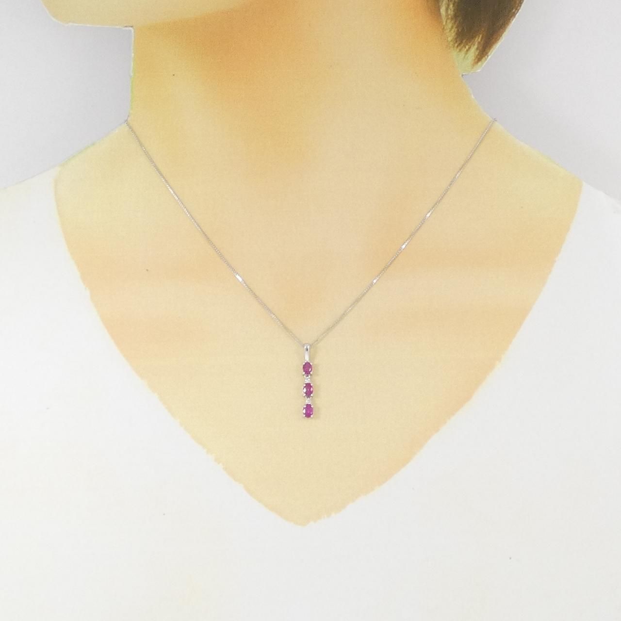 K18WG ルビー ネックレス 0.55CT 【公式通販】