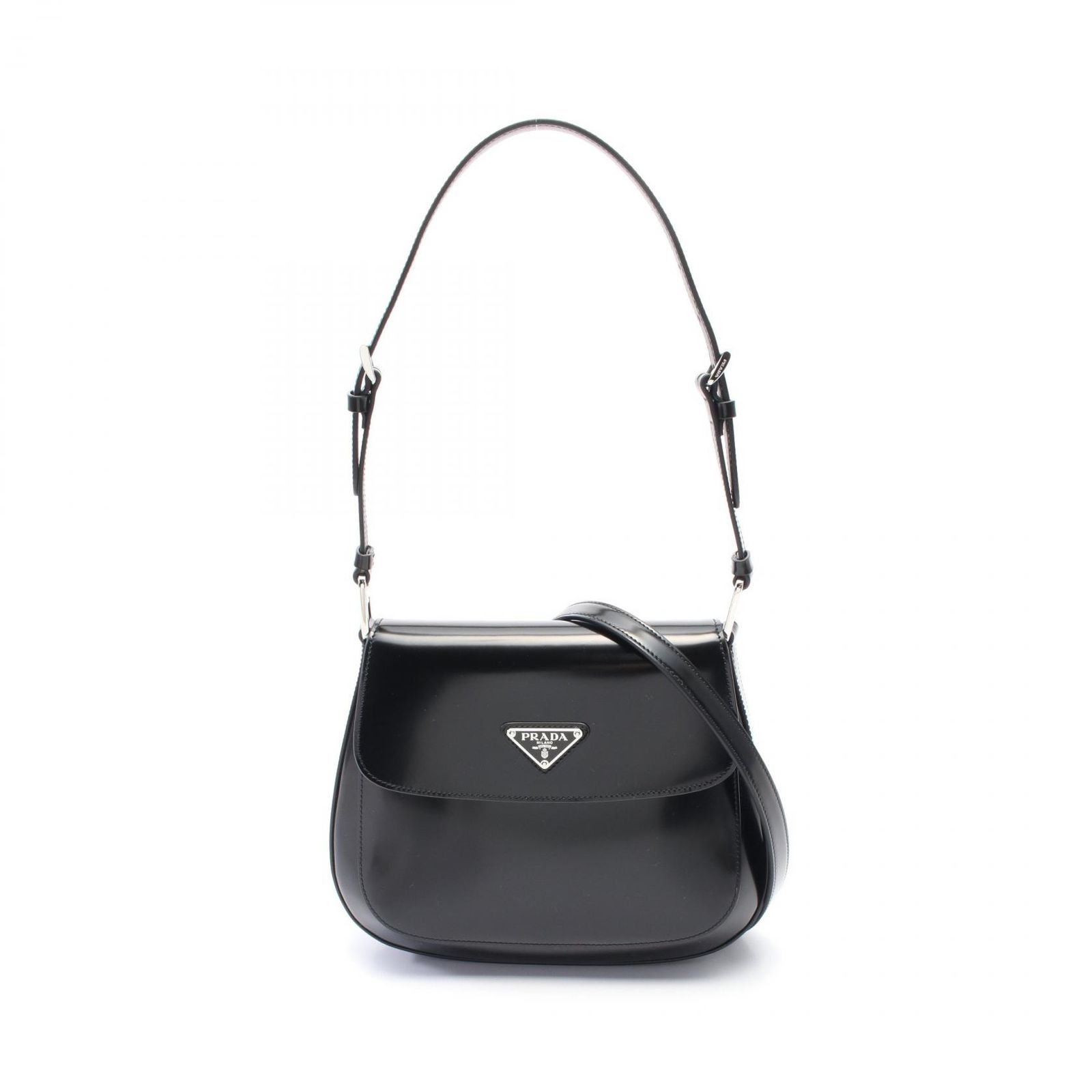 プラダ PRADA ショルダーバッグ PATTINA 1BD303ZO6F0002 ブラック レザー ハンドバッグ レディース
