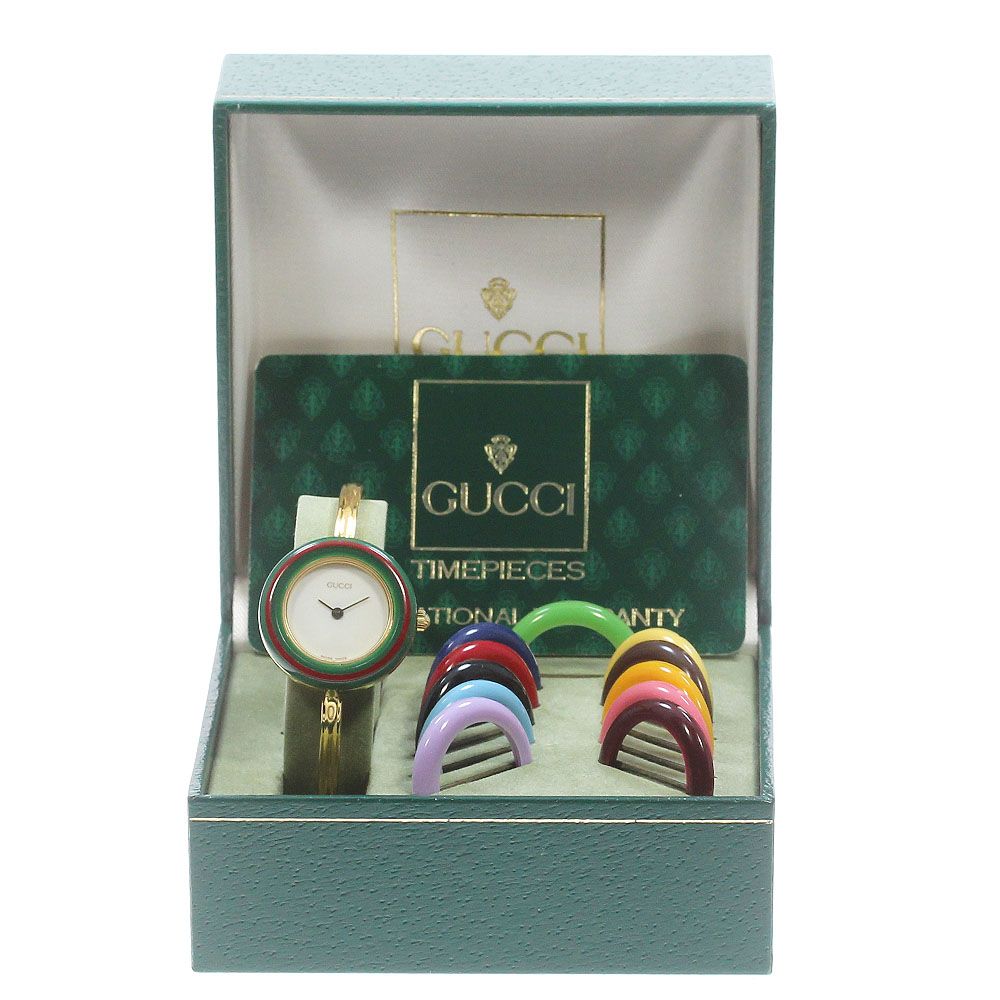 GUCCI チェンジベゼル グッチ GUCCI 11/12.2 チェンジベゼル クォーツ レディース内箱