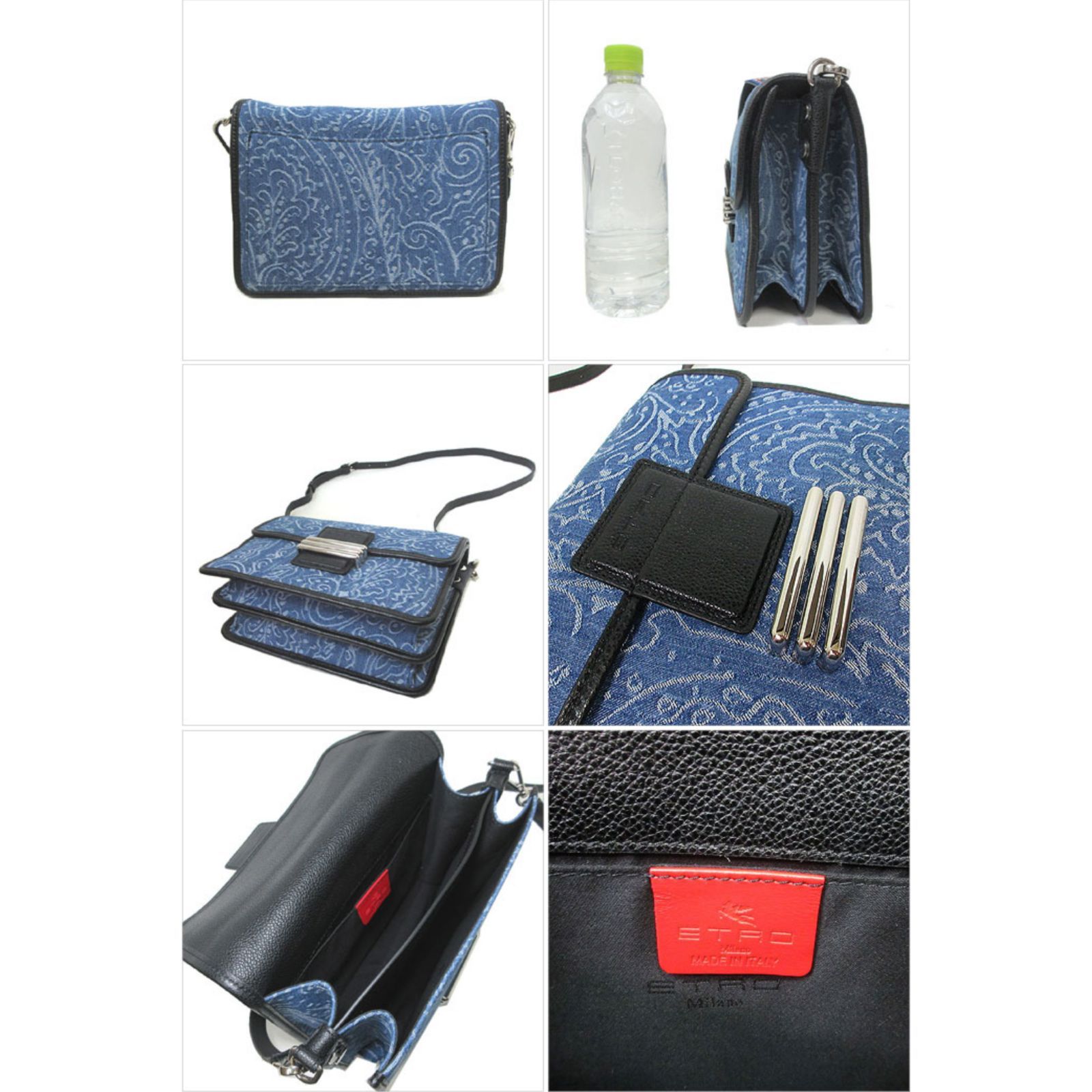 エトロ ショルダーバッグ ETRO コットン レザー ペイズリー柄