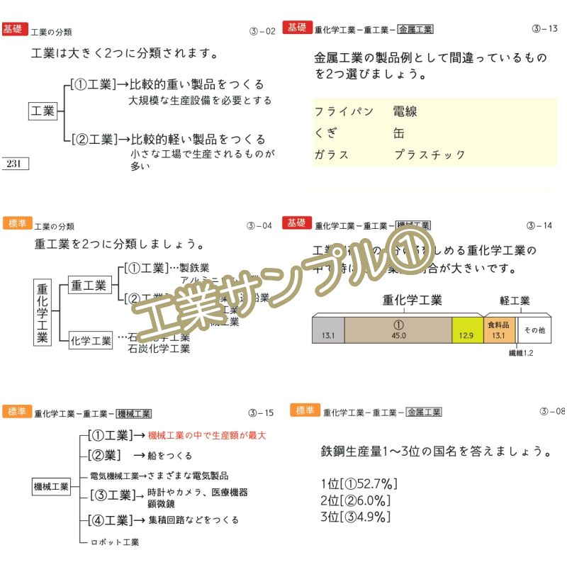 中学受験 暗記カード 極める地理(分野別) サピックス コアプラス 予習