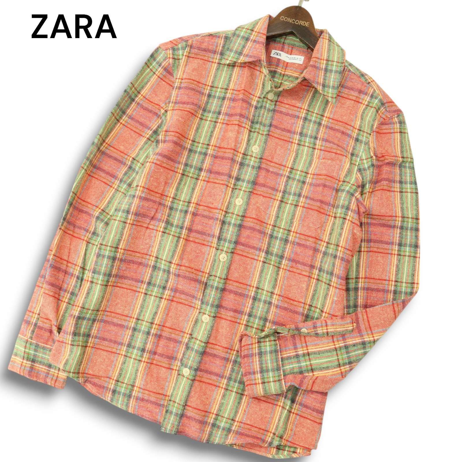 ZARAマルチカラー ネルシャツ ZARA ザラ マン 現行タグ☆ 秋冬 長袖 マルチカラー チェック