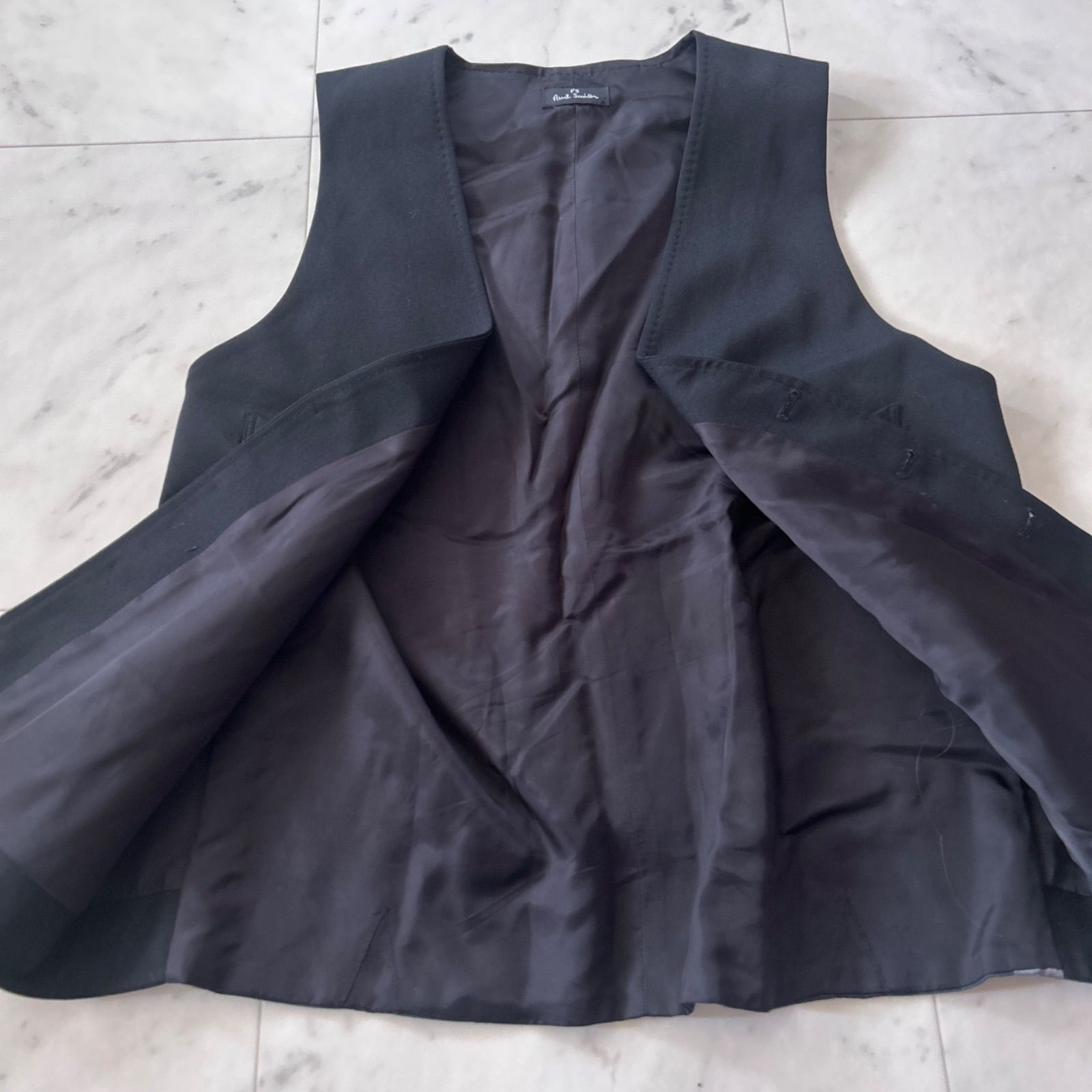 美品 Paul Smith ベスト 黒 Lサイズ ウール混 日本製 メンズ