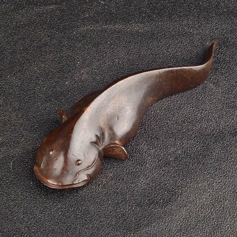 鯰 ナマズ 大サイズ 文鎮 銅細工 置物 インテリア ビンテージ レトロ