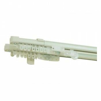 伸縮カーテンレール クロスライド 4mダブル 2.1-4.0m ホワイトウッド