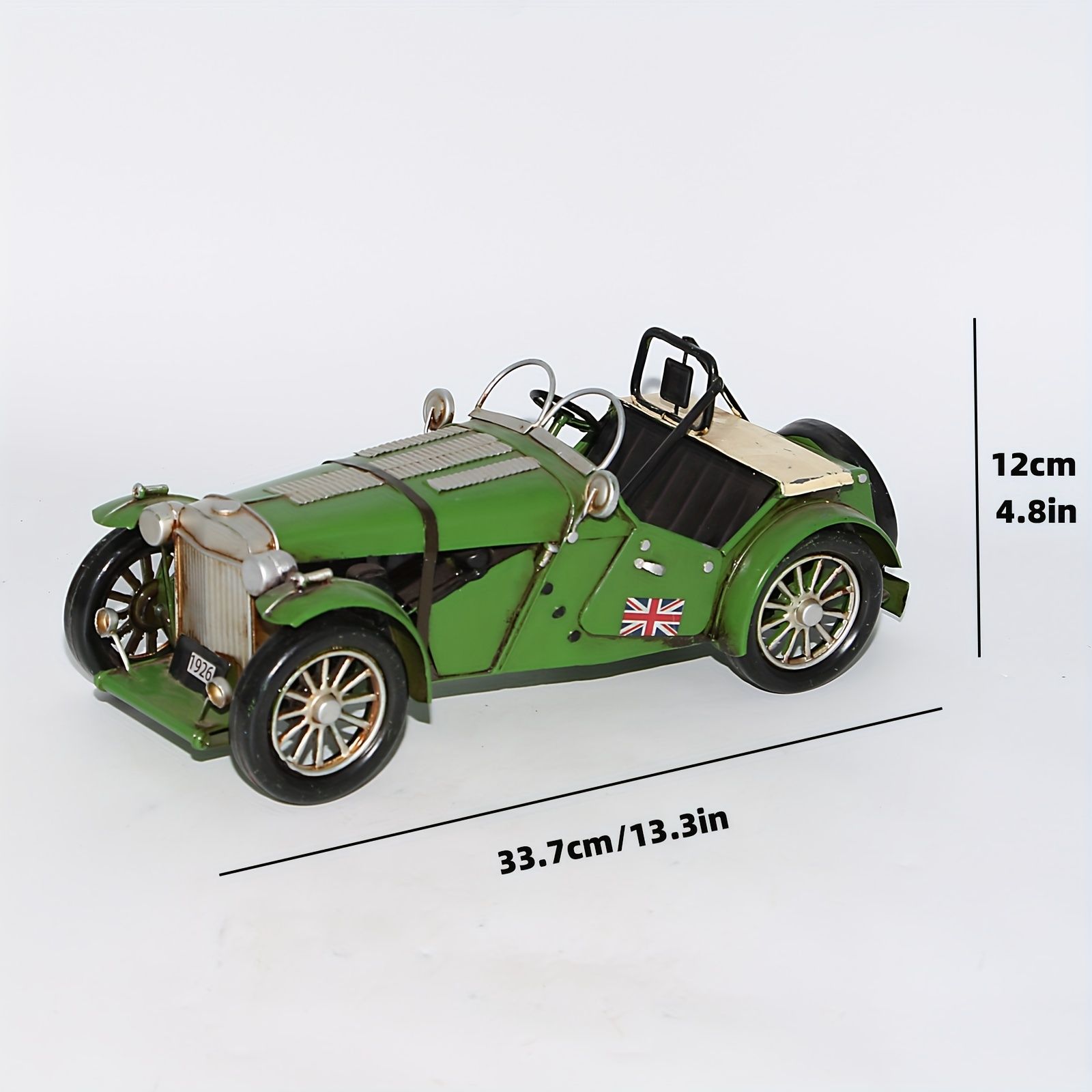 ヴィンテージグリーンの鉄製クラシックカーモデルコレクション 手作りのアンティークスタイルのアートデコレーション