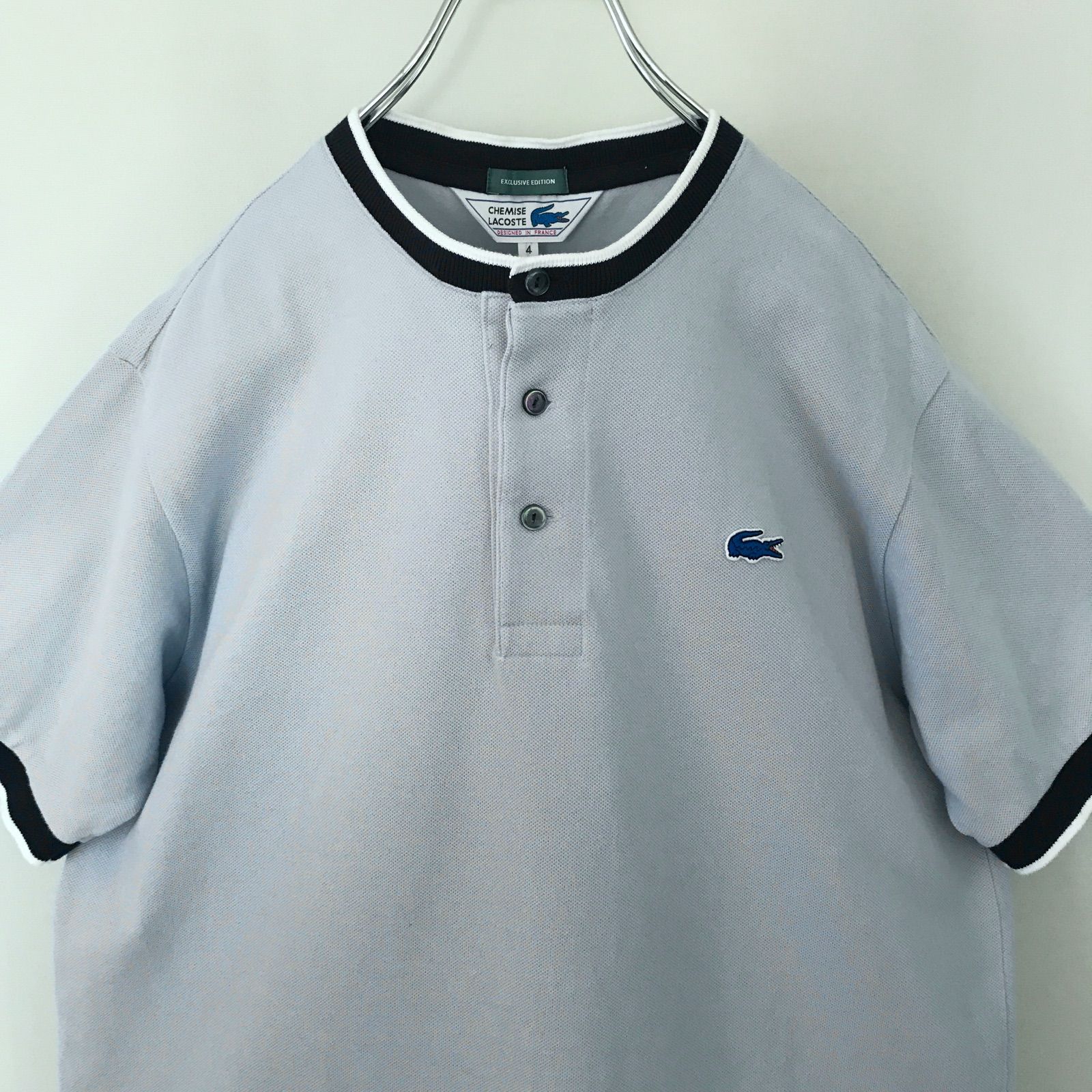 ラコステ × SHIPS 別注 ポロシャツ 鹿の子 グレー ロゴ同色 日本製 5 ラコステ × SHIPS 別注 ポロシャツ 鹿の子 グレー ロゴ同色 日本