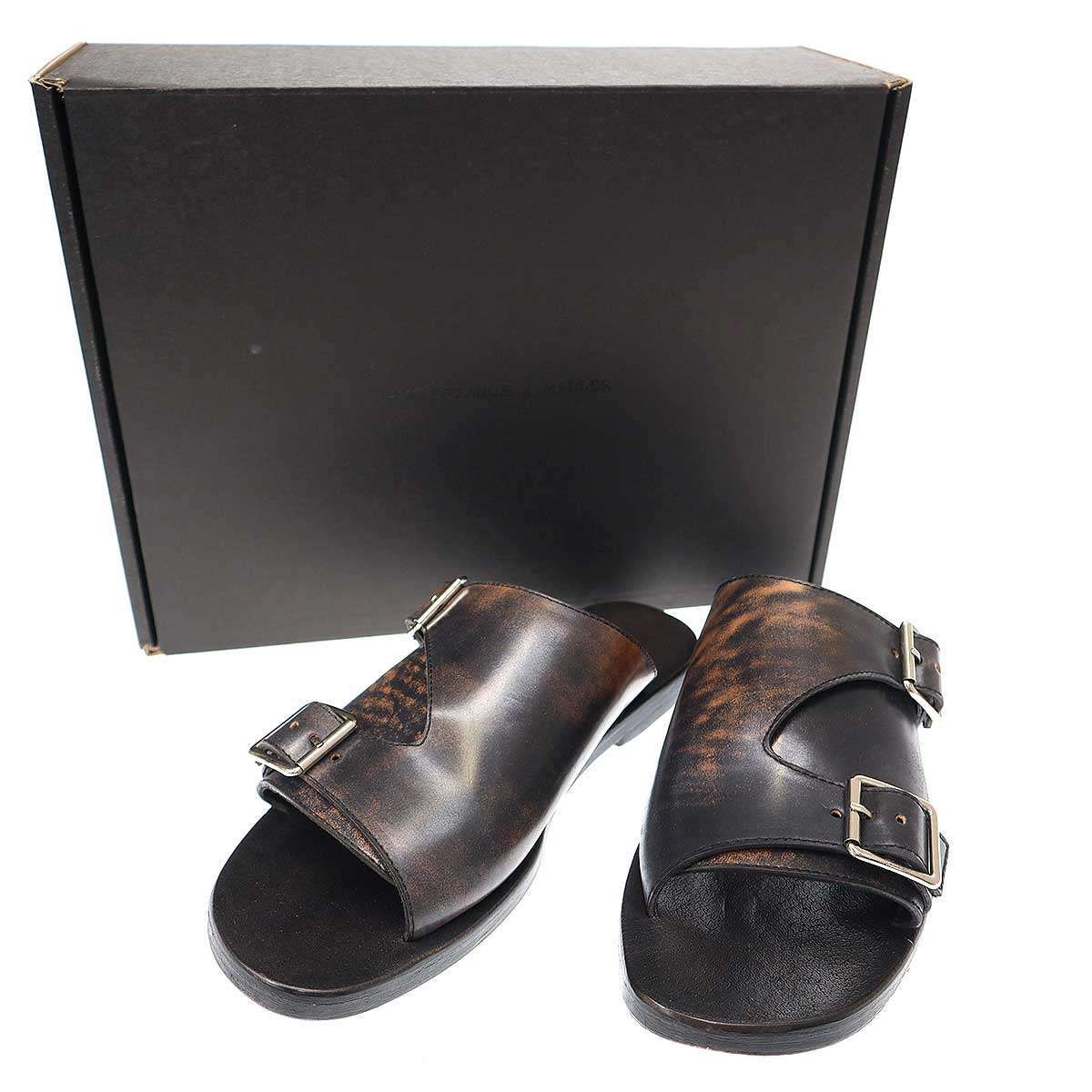 DIMISSIANOS-MILLER ディミッシアーノアンド ミラー 柿乃葉別注 DOUBLE MONK SANDAL ダブルモンクサンダル ブラウン 40