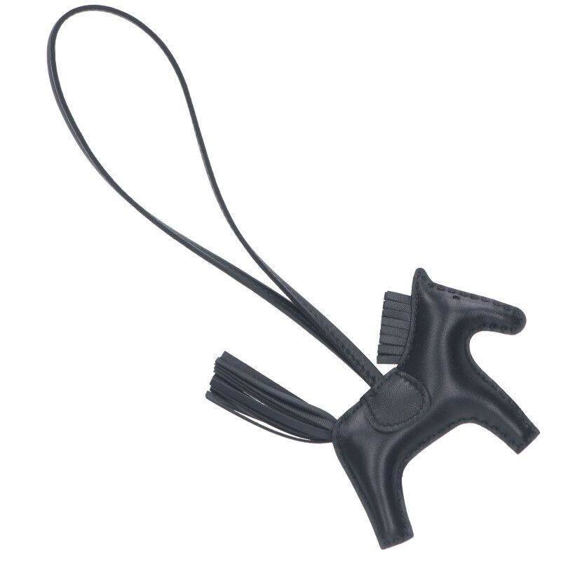 エルメス ロデオPM W刻印 ソーブラックレザーバッグチャーム メンズ PM