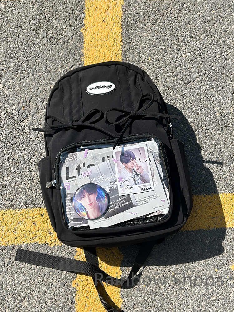 透明 デイパック 未使用 二次元 バッジ 学園 リュック 痛バッグ 女 yunban270