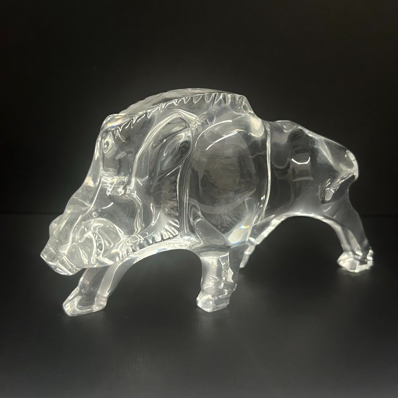 【美品】Baccaratバカラ　イノシシ　猪　いのしし　干支　動物 置物 美品】Baccaratバカラ イノシシ 猪 いのしし 干支 動物 置物