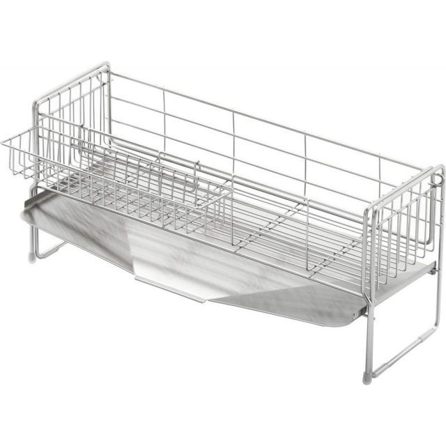 ヨシカワ 水切りラック 水切りかご 日本製 ハイ 幅15×奥行47cm 3~4人用 シンクサイド 幅の広がる 1306108 食器 水切り カゴ 台所 シンク キッチン