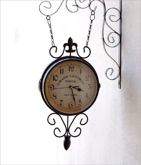 両面時計 おしゃれ 掛け時計 壁掛け時計 ウォールクロック