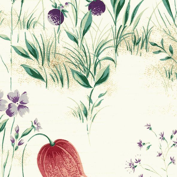 バラ色の暮し（バラクラ・ケイ山田）カーテン フリチラリア F1490 巾150cm×丈200cm×2枚 ※離島、山間部等へはお届けできません※サイズ変更はお問い合わせください