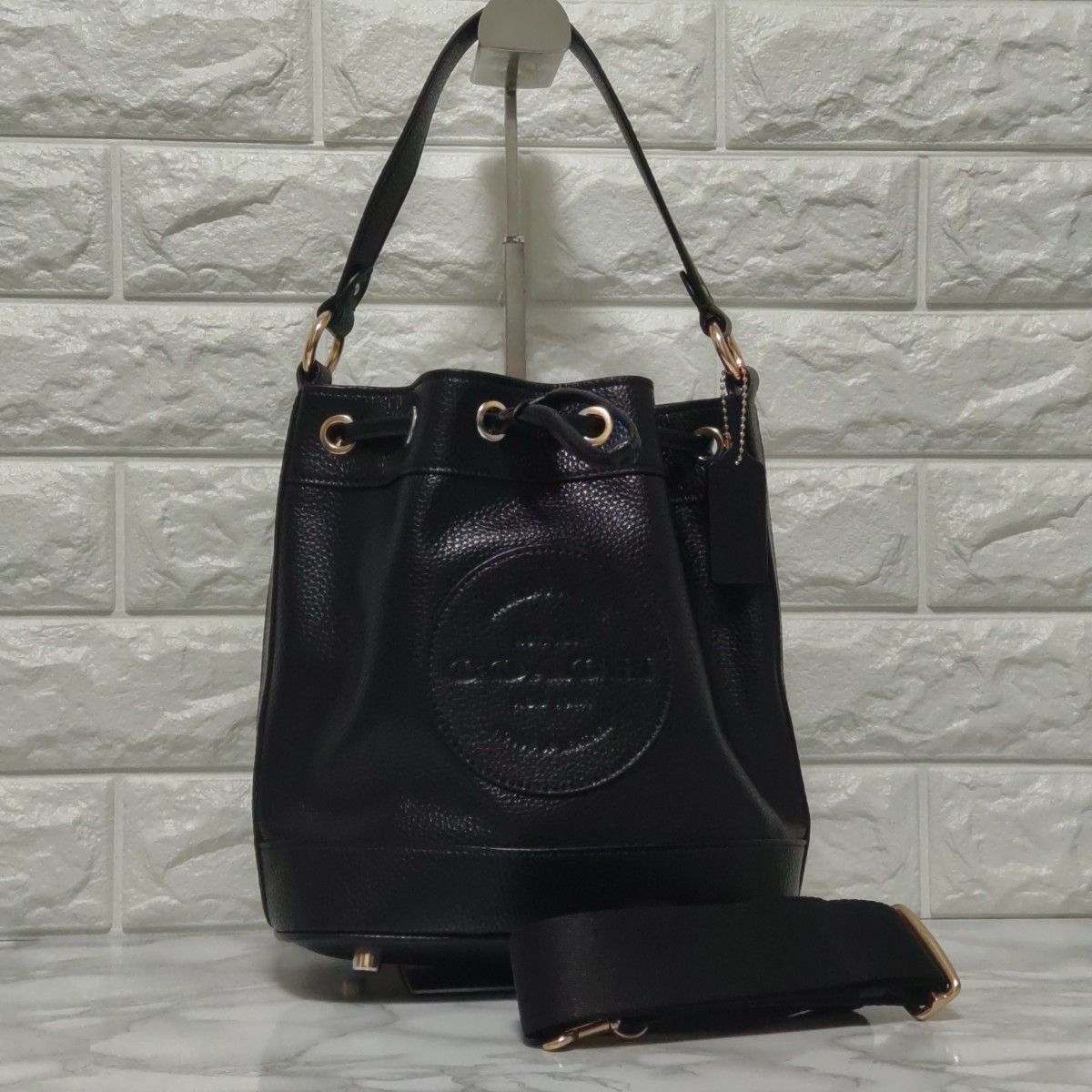 COACH DEMPSEY コーチ バケットバッグ ショルダーバッグ 2way 牛革ブラック アウトレット品C4100