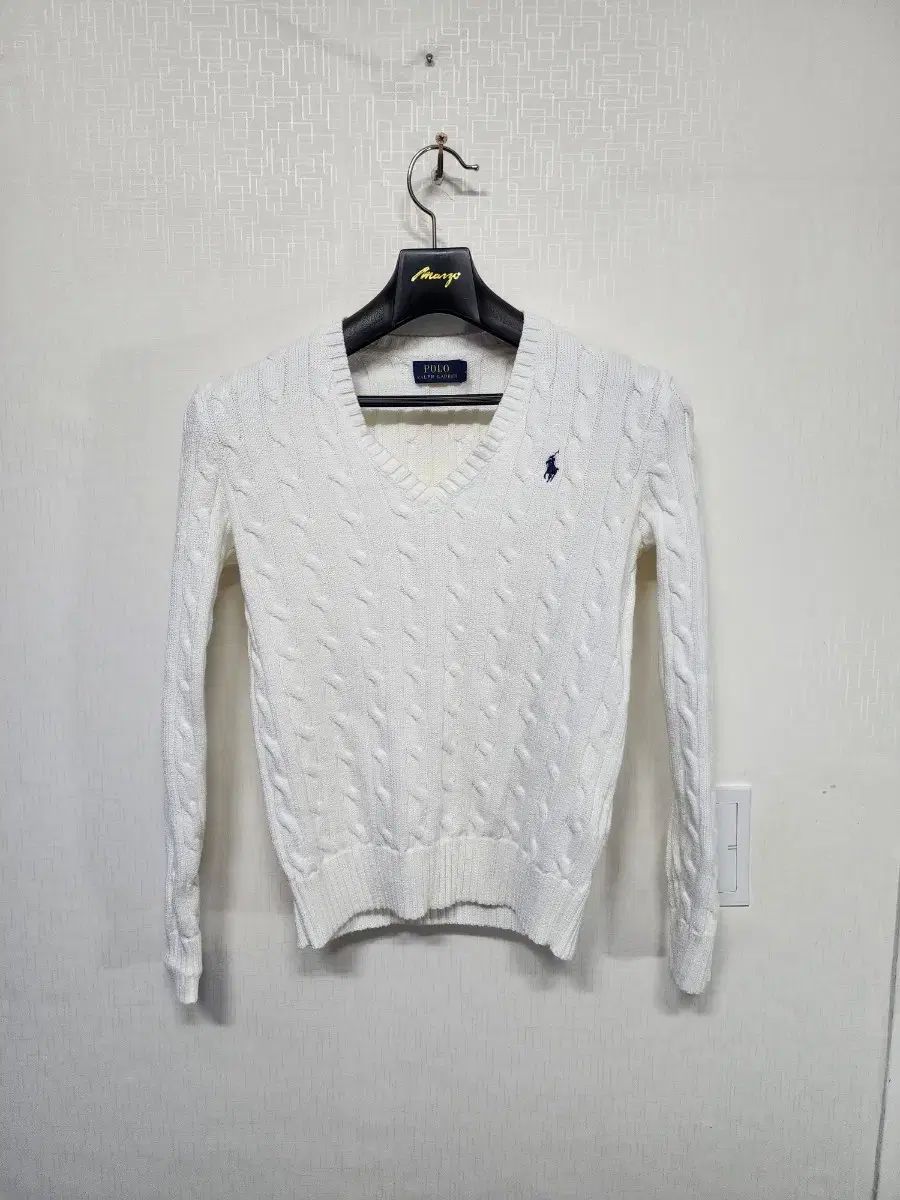 S ポロ Ralph Lauren ラルフローレン ケーブル編み ケーブル 白 ニット