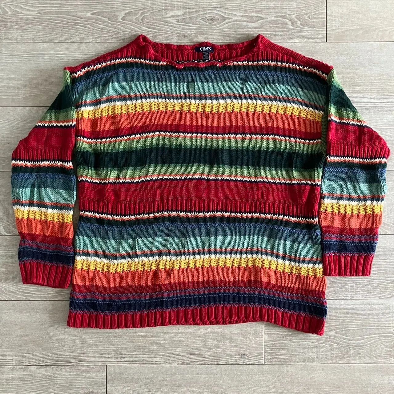 3XL! 松村北斗 着用 CHAPS マルチカラー セーター チャップス 3XL! 松村北斗 着用 CHAPS マルチカラー セーター チャップス