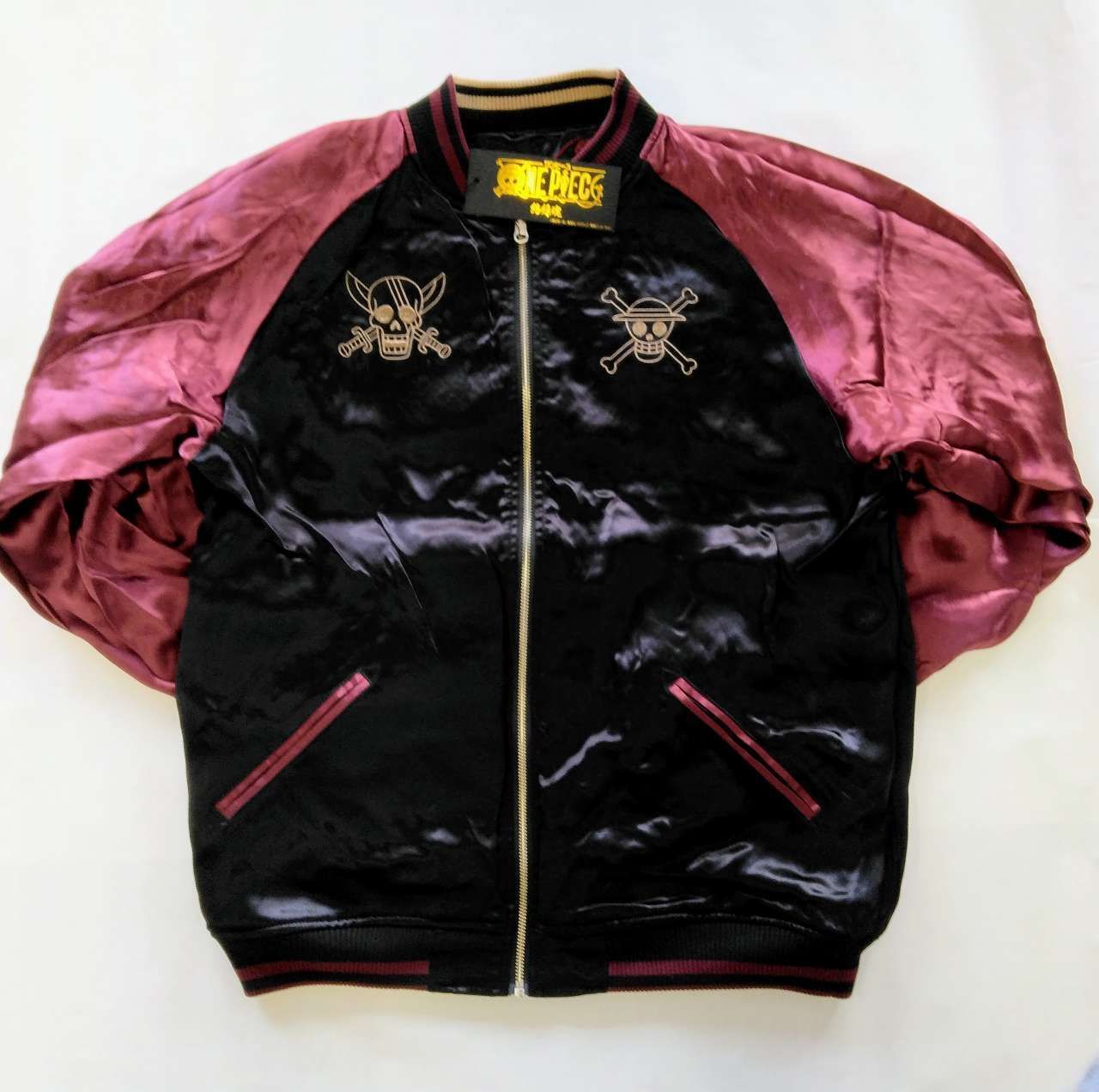 ONE PIECE刺繍スカジャン リバーシブル L XL 黒 シャンクス