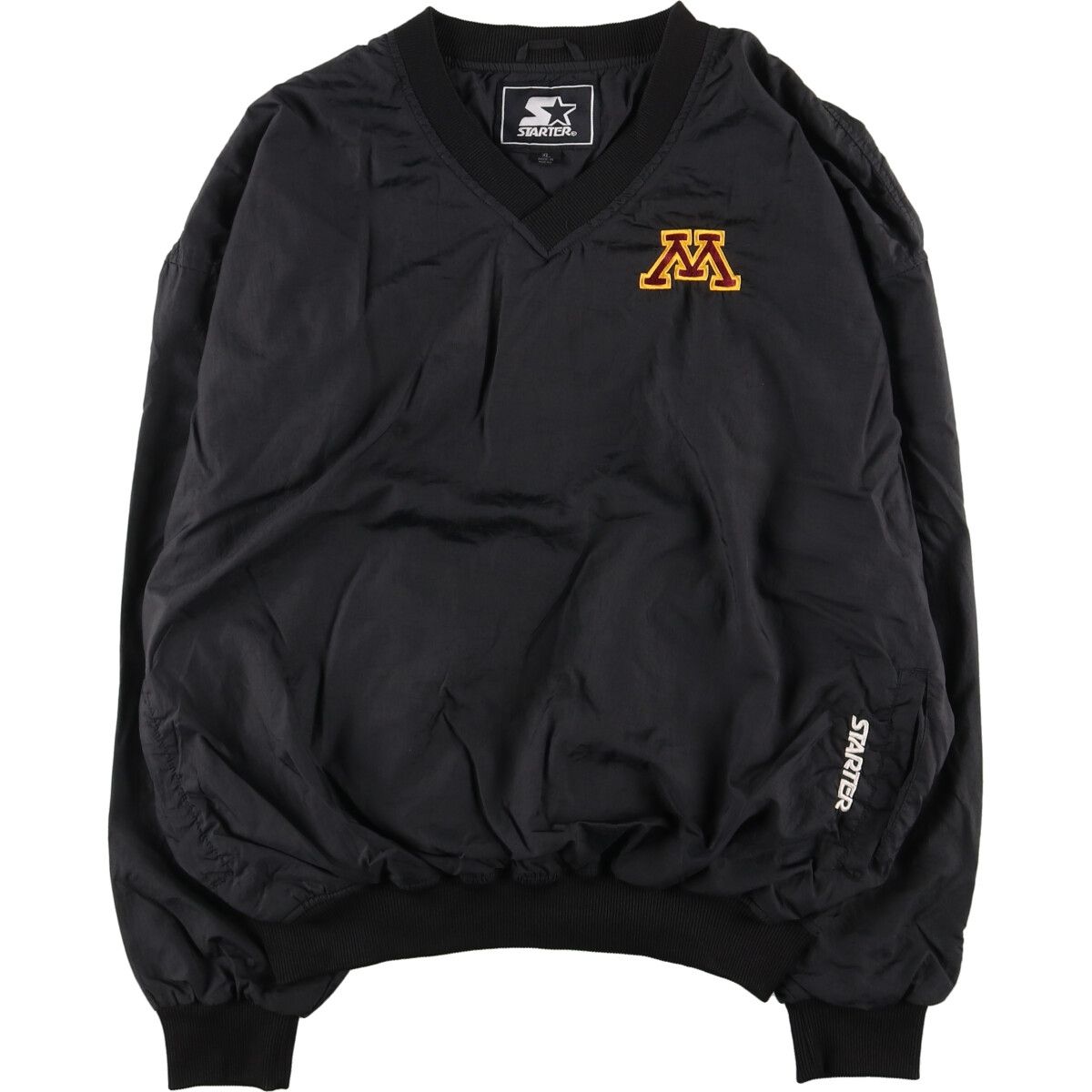 古着 スターター Starter MINNESOTA ミネソタ大学 カレッジ Vネック ナイロンプルオーバー メンズXL/eaa440282