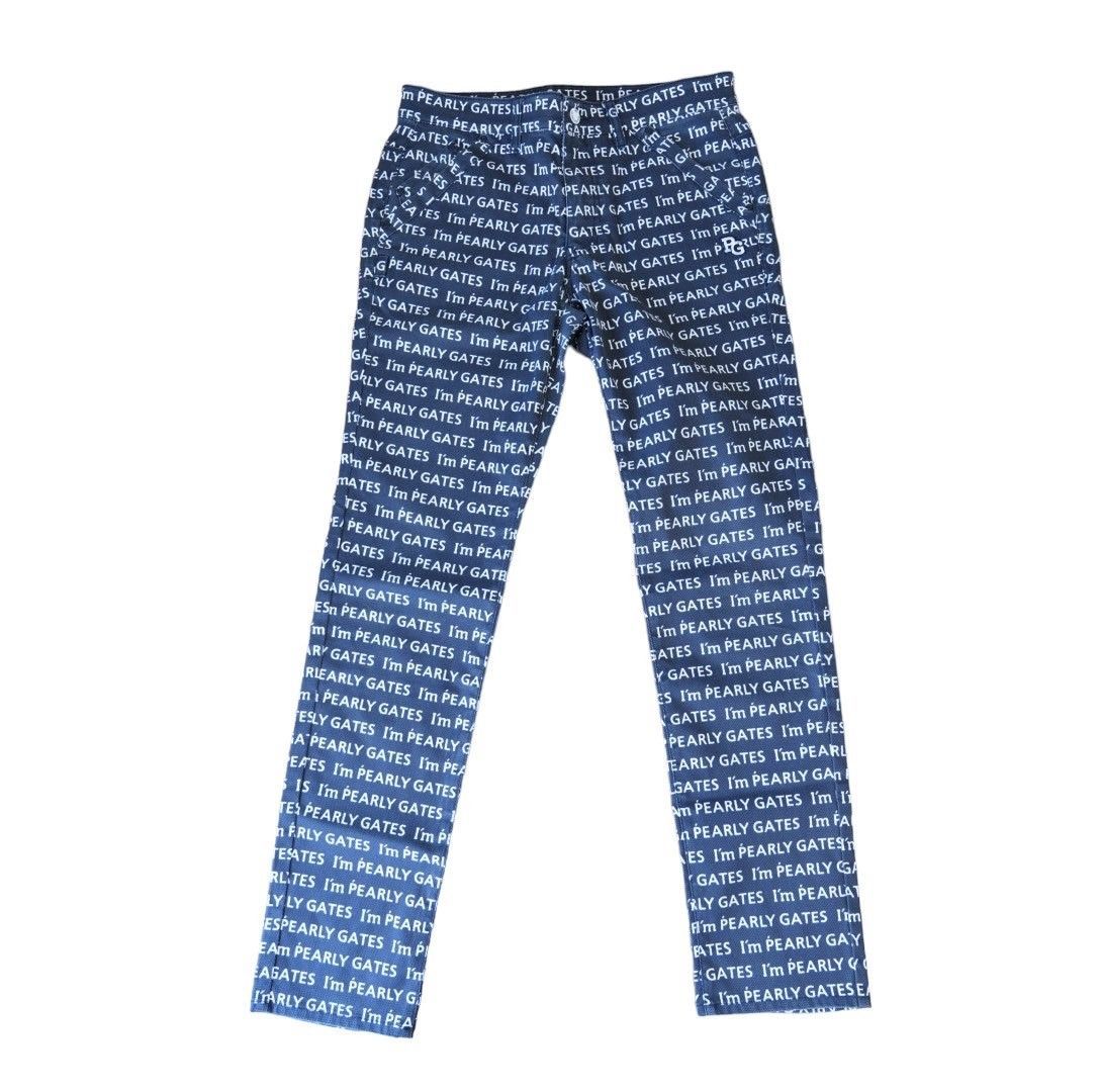 ☆超美品☆パーリーゲイツ 総柄 パンツ 30周年 ロゴ総柄 ストレッチ