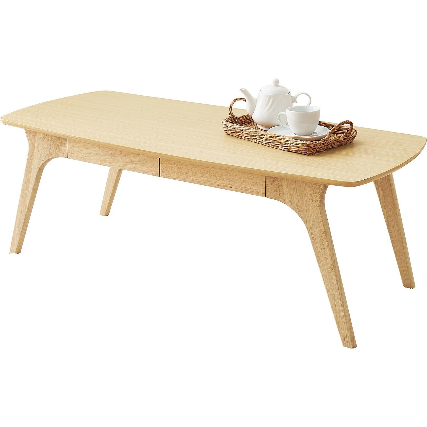 ナチュラル 高さ40 奥行50 幅110 シンプル 頑丈 引き出し付き 机 テーブル VT-7940NA センターテーブル ローテーブル 萩原