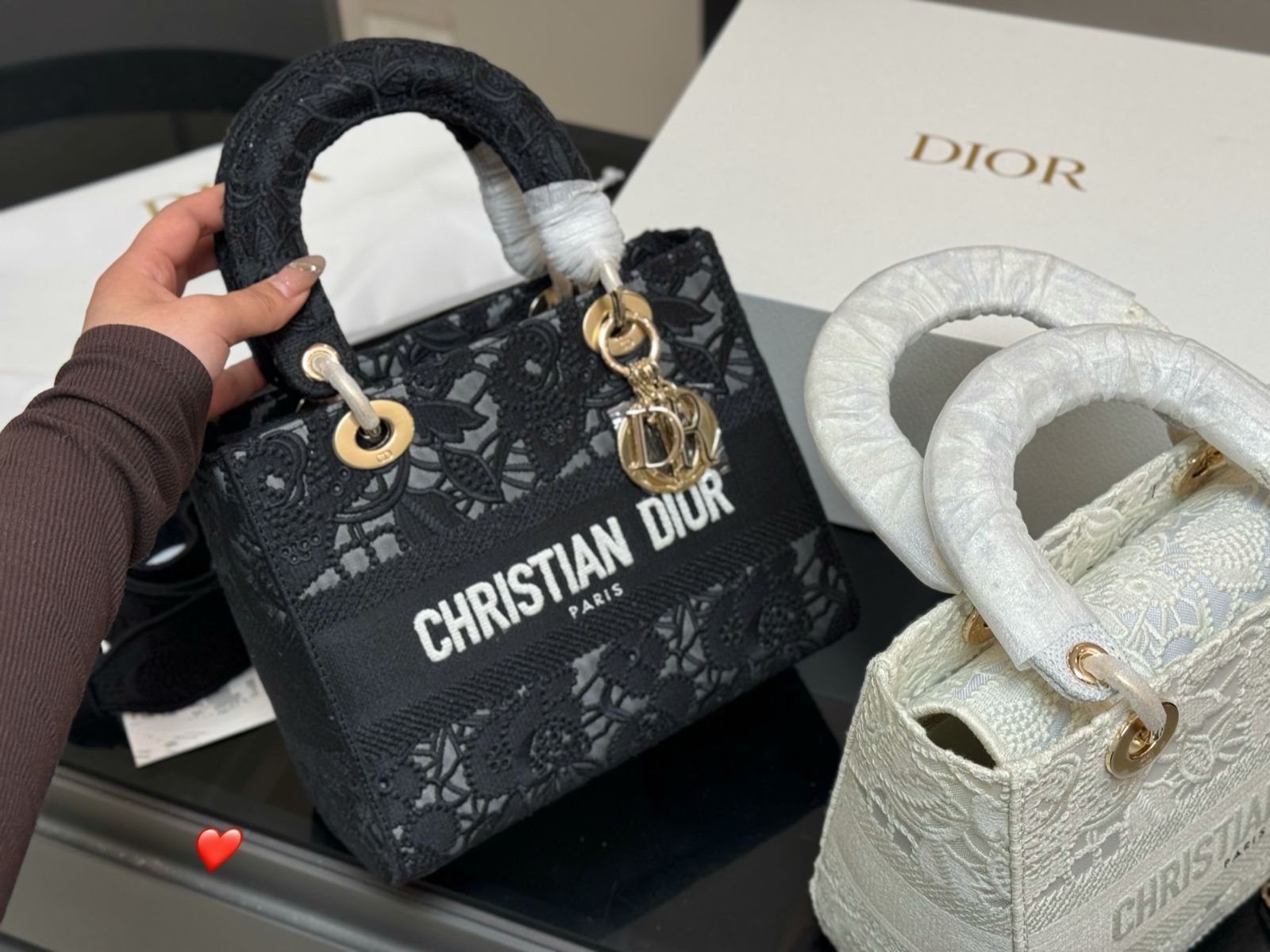 今日特価】Dior Lady Dior Lace Bag - レディー ディオール