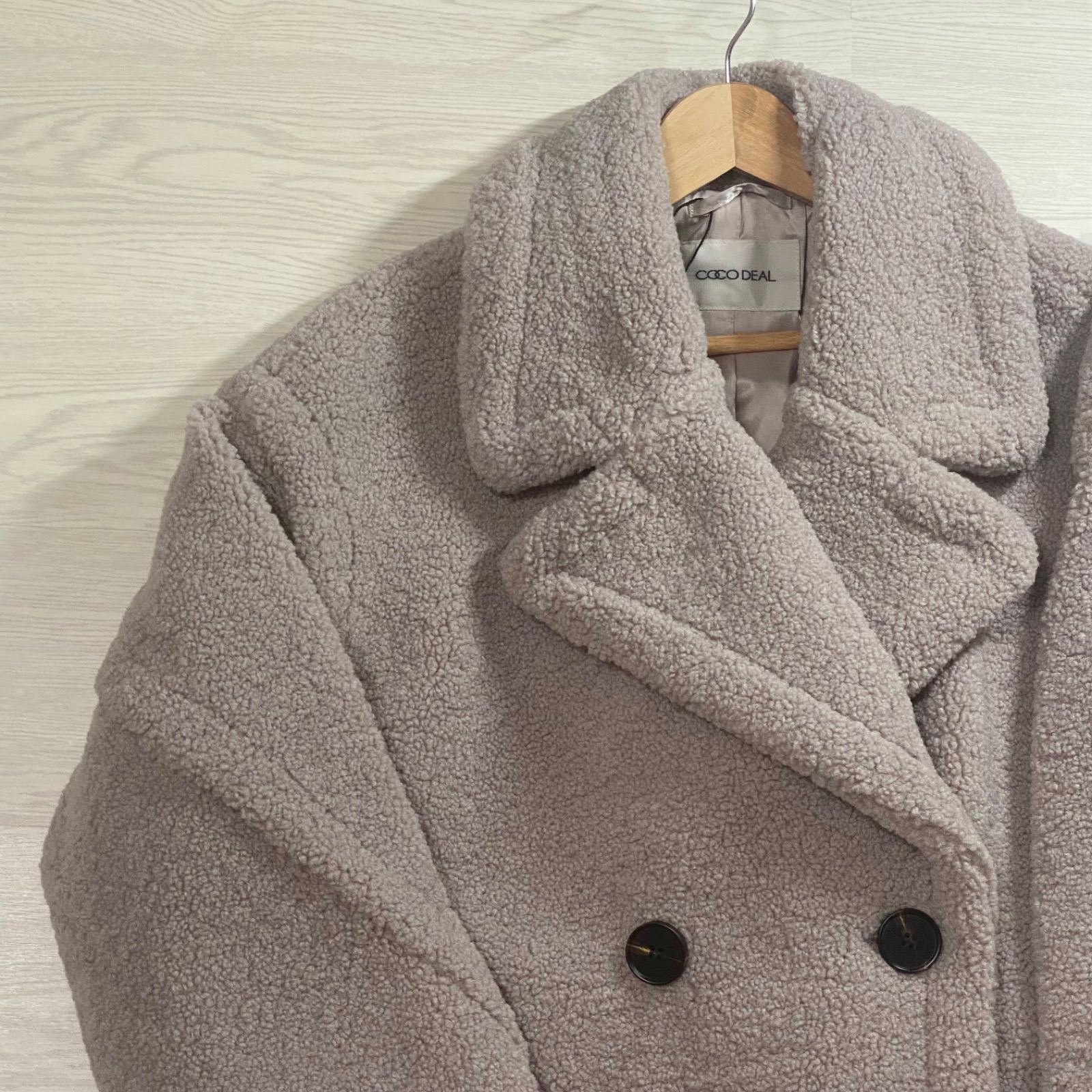 COCODEAL ココディール ボアコート ベージュテディベアロング美品