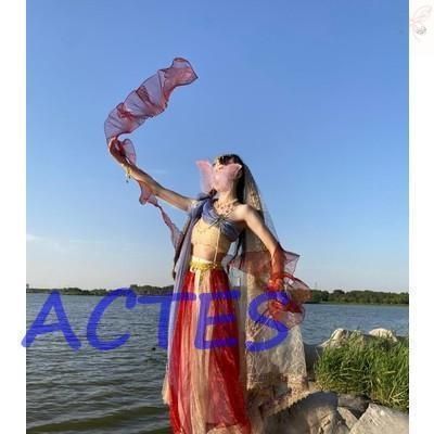 アラビアン衣装 唐時代 宮廷 敦煌古典ダンス衣装 中華風 アラジン ジャスミン風 コスプレ衣装 飛天 天女 飄々 ダンス 衣装 配色 光沢 きら LLC-HASEGAWATOSO_COM