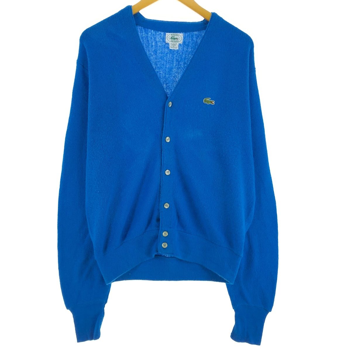 IZOD Lacoste 60s USA製アクリルニットカーディガン ボタン完備 古着 80年代 ラコステ LACOSTE IZOD アクリルニットカーディガン
