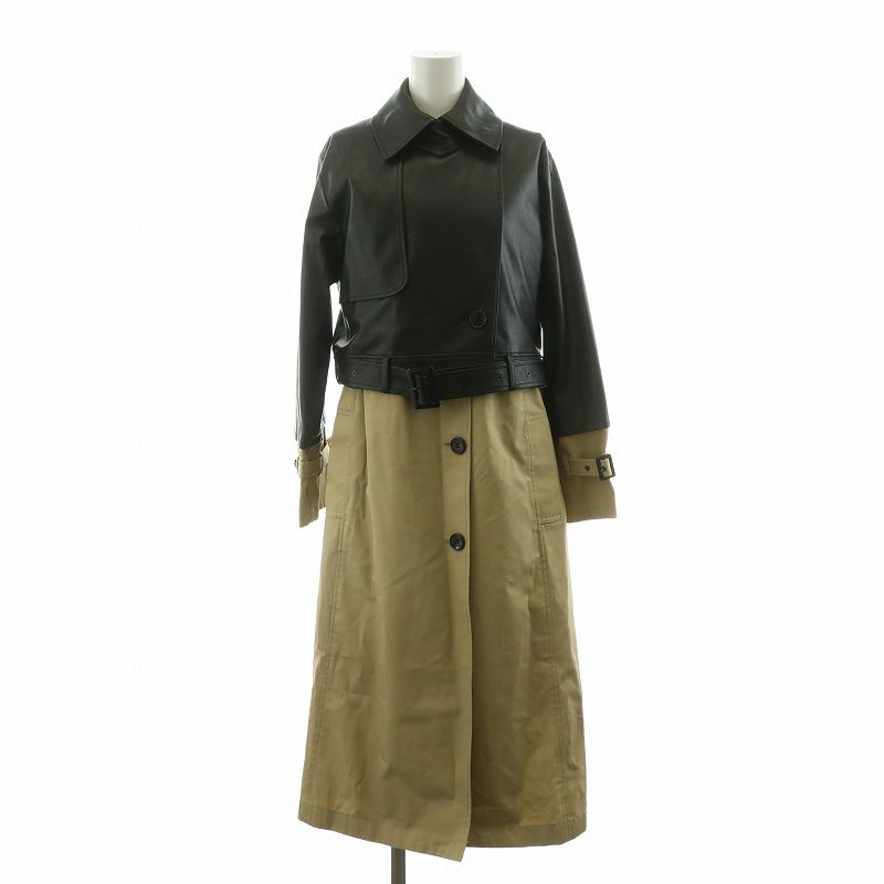 ランバンオンブルー LANVIN en Bleu フェイクレザーコンビ