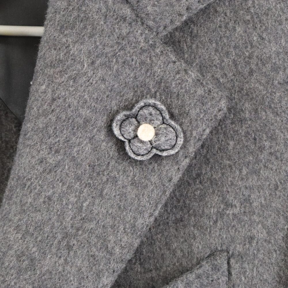 LARDINI チェスターコート 花ブローチ付き