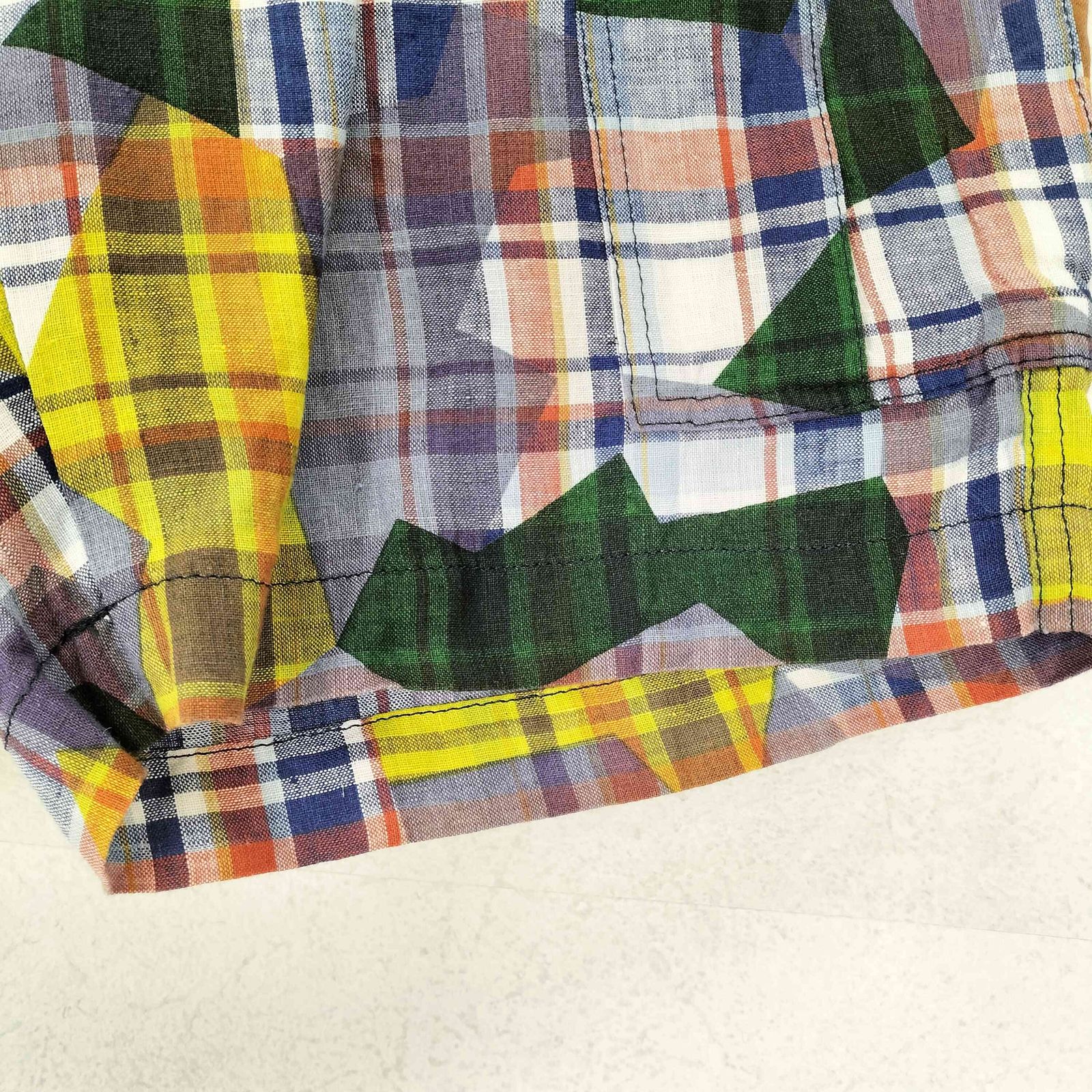 【美品】sacai チェック　ハーフパンツ sacai グレンチェック 配色 ベルテッド ショートパンツ 19SS