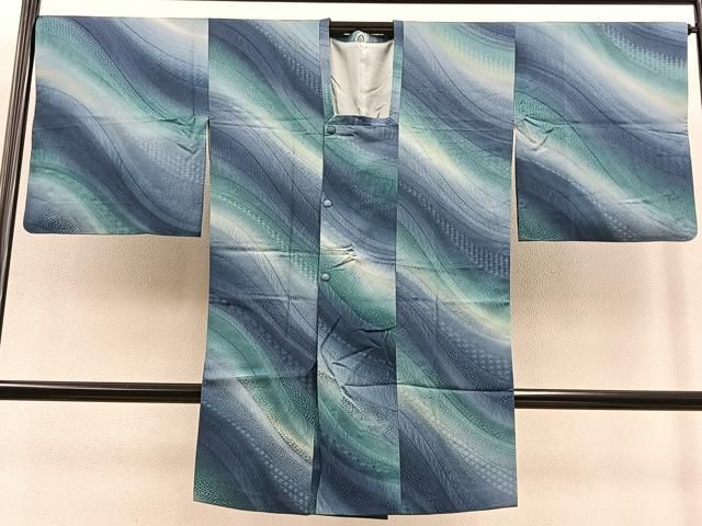 平和屋着物＃道行コート　ロング丈　作家物　流線文　暈し染め　正絹　逸品　BAAT9270gt 平和屋着物＃道行コート ロング丈 作家物 流線文 暈し染め 正絹 逸品