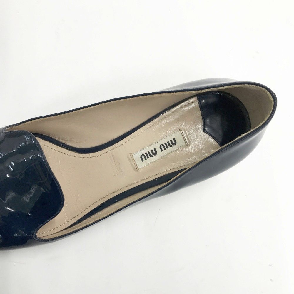 MIU MIU ミュウミュウ フラットシューズ ネイビー系 38 レディース