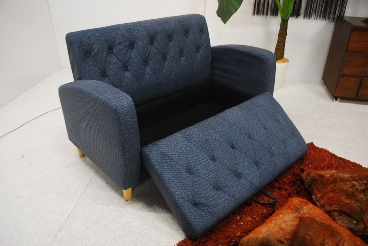 アウトレット 現品限り 一部送料無料 ♥ コンパクトサイズ 丁度いいサイズ感 空間を開放的に見せる ブルー ソファー 布製 WWW_SUPERTOOLSSHOP_NL