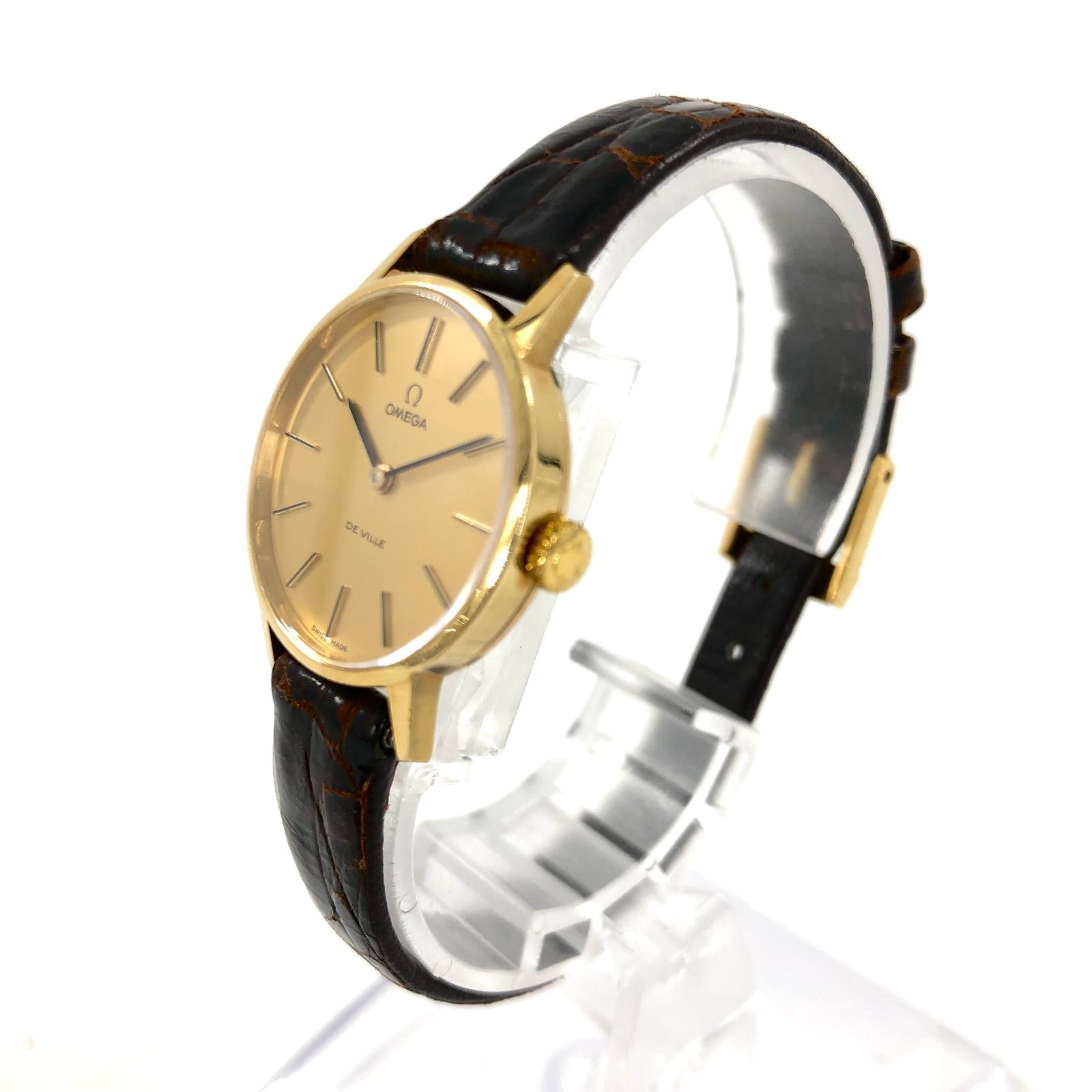 OMEGA オメガ De Ville デヴィル デビル レザーベルト ゴールド文字盤