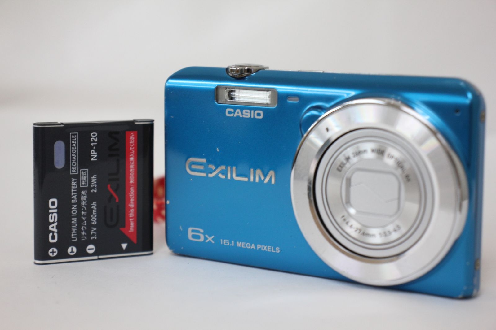 返品保証 カシオ Casio Exilim EX-ZS25 ブルー 6x バッテリー付き コンパクトデジタルカメラ e725